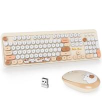Combinação de teclado e mouse GTSP Creamy Wireless Brown Combinação de teclado e mouse GTSP Creamy Wireless Brown