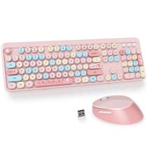 Combinação de teclado e mouse GTSP Typewriter Pink Wireless