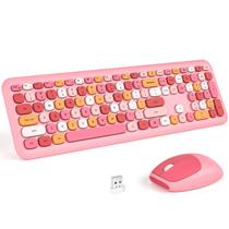 Combinação de teclado e mouse sem fio KNOWSQT Pale Pink Combinação de teclado e mouse sem fio KNOWSQT Pale Pink