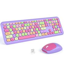 Combinação de teclado e mouse sem fio KNOWSQT Pale Purple Combinação de teclado e mouse sem fio KNOWSQT Pale Purple