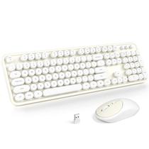 Combinação de teclado e mouse sem fio KNOWSQT White-Milky Combinação de teclado e mouse sem fio KNOWSQT White-Milky