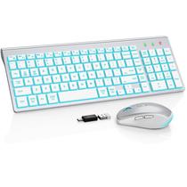 Combinação de teclado e mouse sem fio SABLUTE Backlit Silver Combinação de teclado e mouse sem fio SABLUTE Backlit Silver