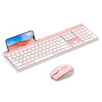 Combinação de teclado e mouse sem fio Samsers Ultra Slim Pink