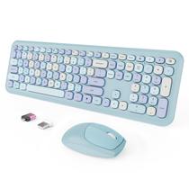 Combinação de teclado e mouse sem fio SkyGive Retro Blue Combinação de teclado e mouse sem fio SkyGive Retro Blue
