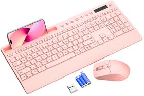 Combinação de teclado e mouse sem fio Trueque Pink Lag Free