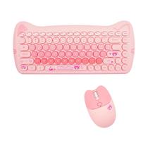 Combinação de teclado e mouse TzBbl Cute Cat 2.4G USB Wireless