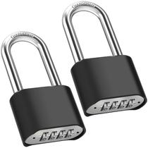 Combination Lock Diyife, pacote com 2 manilhas longas, 6,35 cm, ao ar livre Combination Lock Diyife, pacote com 2 manilhas longas, 6,35 cm, ao ar livre