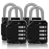 Combination Lock Vervida Resettable, pacote com 4 unidades, para uso externo, preto