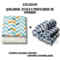 Combo 01 Toalha Térmica de Mesa 4 Lugares Impermeável + 5 Panos de Chão Xadrez Grande Duplo Limpeza