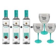 Combo 03 Unidades Gin Theros 1L+ 3 Taças Acrílico