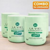 Combo 04 Máscara BTX Redutora Orgânica Lisorgânico Sem Formol , Frizz, Hidratação Profunda e Alinhamento Capilar