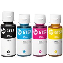 combo 04 refil de Tinta GT53 Preto + GT52 Amarelo + GT52 Ciano + GT52 Magenta Para tank 450