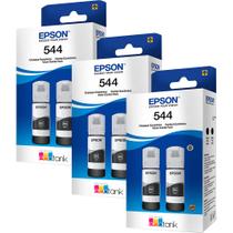 Combo 06 Refil de Tintas T544 Preto para L3210, L3250, L3251, L3260, L5190, L5290