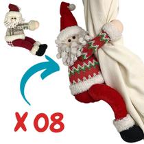 Combo 08 Papai Noel Segura Cortina Boneco Pendurado Natal - Wincy Natal