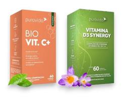 Combo 1 Bio Vit. C+ (Vitamina C de Alta Absorção) + 1 Vitamina D3 Synergy - PuraVida
