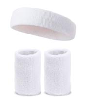 Combo 1 Faixa Atoalhada e 2 Munhequeiras Esportivas 8 cm Unissex Combo 1 Faixa Atoalhada e 2 Munhequeiras Esportivas 8 cm Unissex