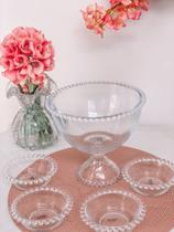 Combo 1 Saladeira + 4 Bowls Pearl Bolinha Wolff