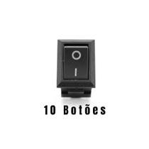 Combo 10 Botões Farol de Milha Retangular Universal 2 posições