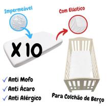 Combo 10 Capa Impermeável Protetor Colchão De Berço Branco