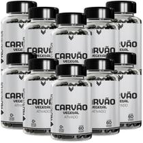 Combo 10 Carvão Vegetal Ativado Veli Nutrition 600 Cápsulas Atacado