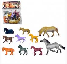 Combo 10 Cavalo Borracha Pequeno Animal Ponei Top Fazenda