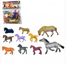 Combo 10 Cavalo Borracha Pequeno Animal Ponei Top Fenda - Ark Toys