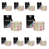 Combo 10 Fita Tapping Pós Cirurgia Bandagem Coracao Aktive