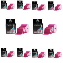Combo 10 Fita Tapping Pós Cirurgia Bandagem5x5cm Rosa Aktive