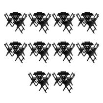 Combo 10 Jogos de Mesa 70x70 Dobrável com 4 Cadeiras Madeira Preto Combo 10 Jogos de Mesa 70x70 Dobrável com 4 Cadeiras Madeira Preto