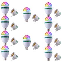 Combo 10 Lâmpada Led Globo Colorida Giratoria Festa 110/220v