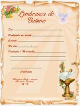 Combo 10 Lembranças Batismo Sacramento Católico Impresso