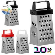 Combo 10 Mini Ralador Inox 4 Faces p/ Queijos e Legumes 9cm