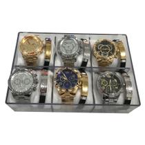 Combo 10 Relogios Masculino Pulseira Em Aço Com Pulseira Borracha Personalizada Bonito Combo 10 Relogios Masculino Pulseira Em Aço Com Pulseira Borracha Personalizada Bonito