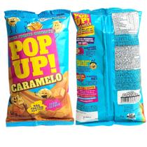 Combo 10 sacos Pipoca doce Pop Up sabor Caramelo 50g snacks