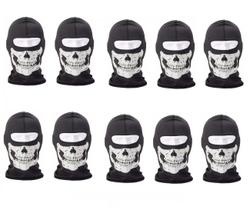Combo 10 Touca Capuz Frio Inverno Ninja Mascara Caveira Balaclava Proteção Preta Moto Motoboy Paintball Tático Militar