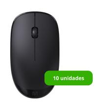 Combo 10 unidades Mouse Sem Fio MS300 DPI 1200 3 Botões Slim Preto Multi - MO380K
