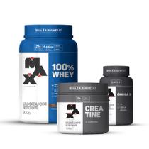 Combo 100% Whey 900g, Creatina 150g e Ômega 3 90 Cápsulas - Max Titanium