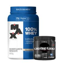 Combo 100% Whey Protein 900g e Creatina Turbo 150g - Massa Muscular