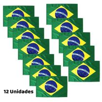 Combo 12 Bandeira do Brasil Grande 90x58Cm 100% Poliester