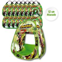 Combo 12 Barracas Infantil Dobrável Atacado Dinossauro Bolsa Transporte
