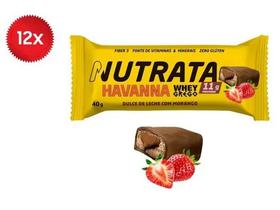 Combo 12 Barras Whey Grego Bar Havanna Doce de Leite e Morango 40G