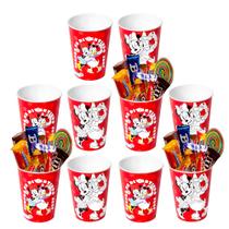Combo 15 Copos Minnie Festas e Doces Plasútil 320ml Infantil