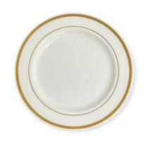 Combo 15 Pratos Acrílico Luxo Dourado Sobremesa 18cm Festa