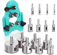 Combo 15 Serras Copo Broca Diamantada + Gabarito Guia Combo 15 Serras Copo Broca Diamantada + Gabarito Guia