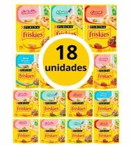 Combo 18 Sachês 85g Ração Para Gatos Friskies 6 Sabores Combo 18 Sachês 85g Ração Para Gatos Friskies 6 Sabores