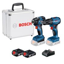 Combo 18V Parafusadeira Furadeira GSB185-LI + Chave impacto GDR18V-200 Maleta Alumínio 0615A0025X Bosch Unica