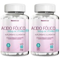 Combo 2 Ácido Fólico Vitamina B9 Gestante 120 Cápsulas Natunéctar