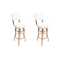 Combo 2 Banquetas Alta Bar Giratória com Encosto cor Cobre Assento grosso Confortável branco Combo 2 Banquetas Alta Bar Giratória com Encosto cor Cobre Assento grosso Confortável branco