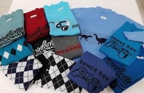 Combo 2 Básica Lã Blusa Inverno Menino T 8 10 12 Juvenil 941
