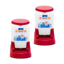 Combo 2 Bebedouro Prático Alvorada 3 Litros - Vermelho